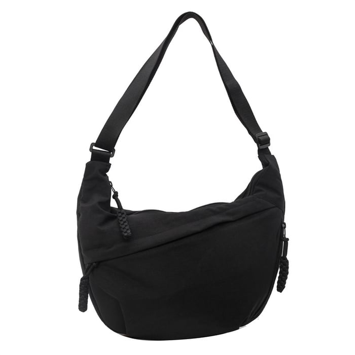Women's Fashion Plain Color Nylon Crossbody Hobo Bag