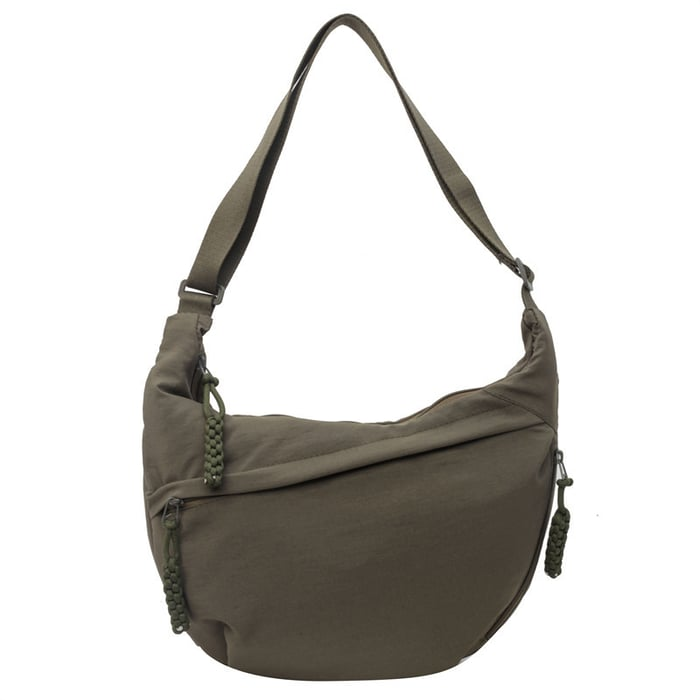Women's Fashion Plain Color Nylon Crossbody Hobo Bag