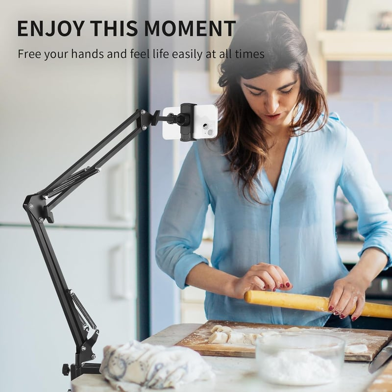 Phone Holder for Desk – Adjustable Long Arm Clip