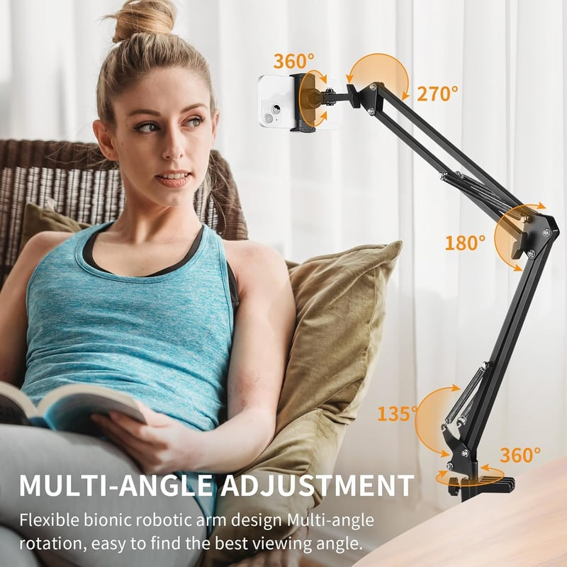 Phone Holder for Desk – Adjustable Long Arm Clip