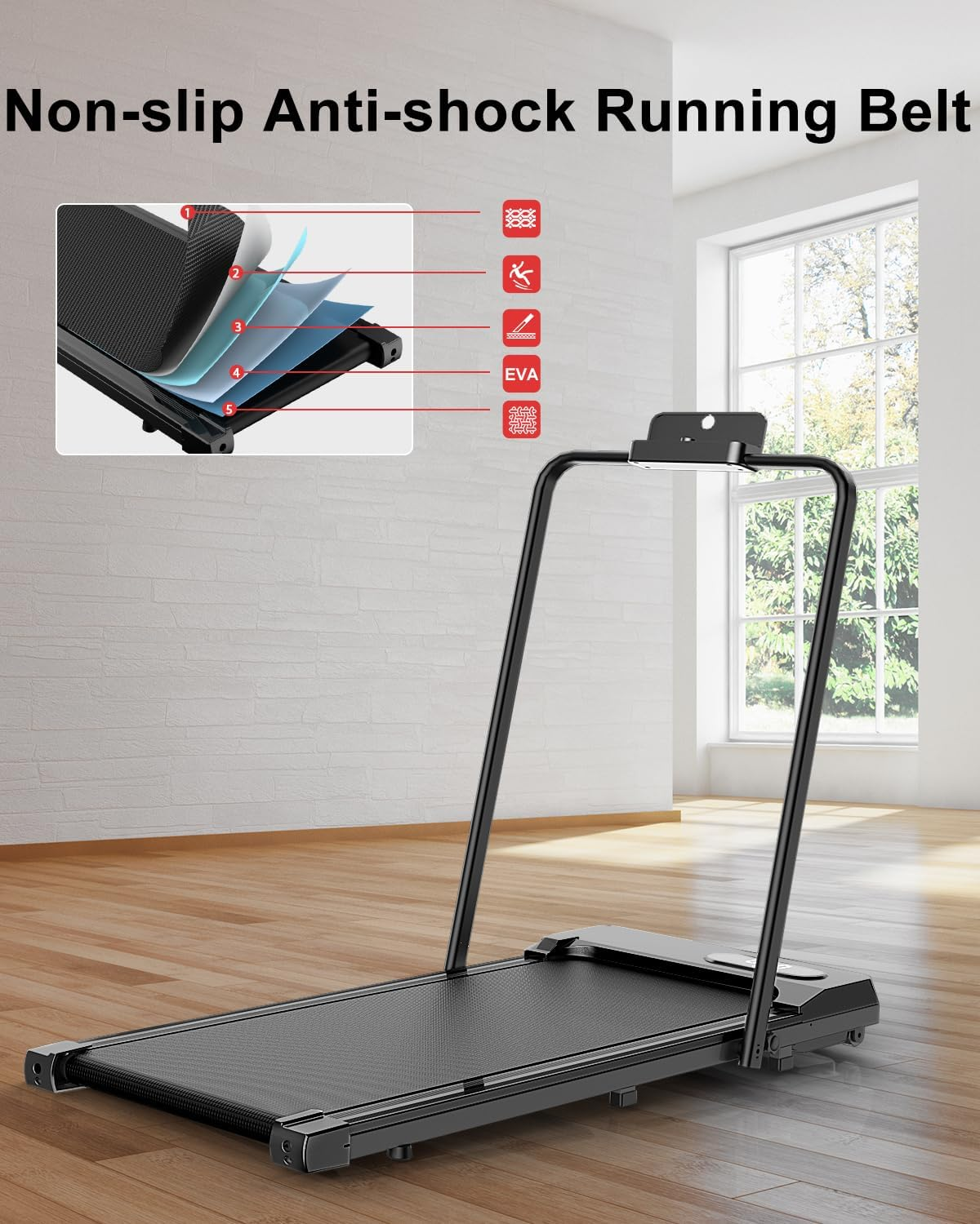Foldable Walking Pad with Handle