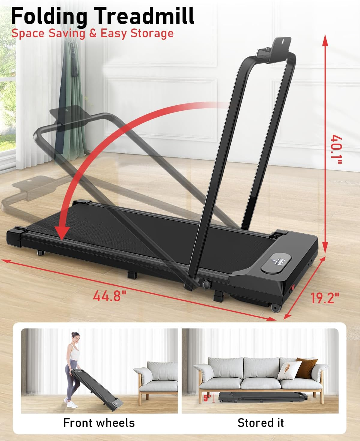 Foldable Walking Pad with Handle