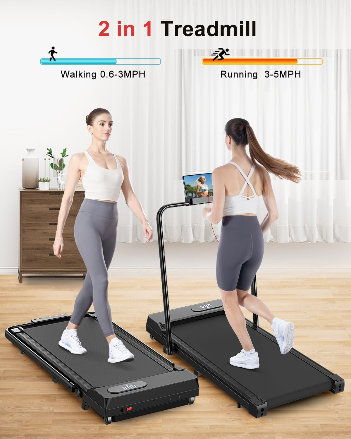 Foldable Walking Pad with Handle