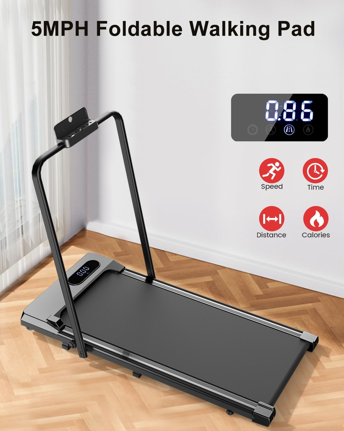 Foldable Walking Pad with Handle