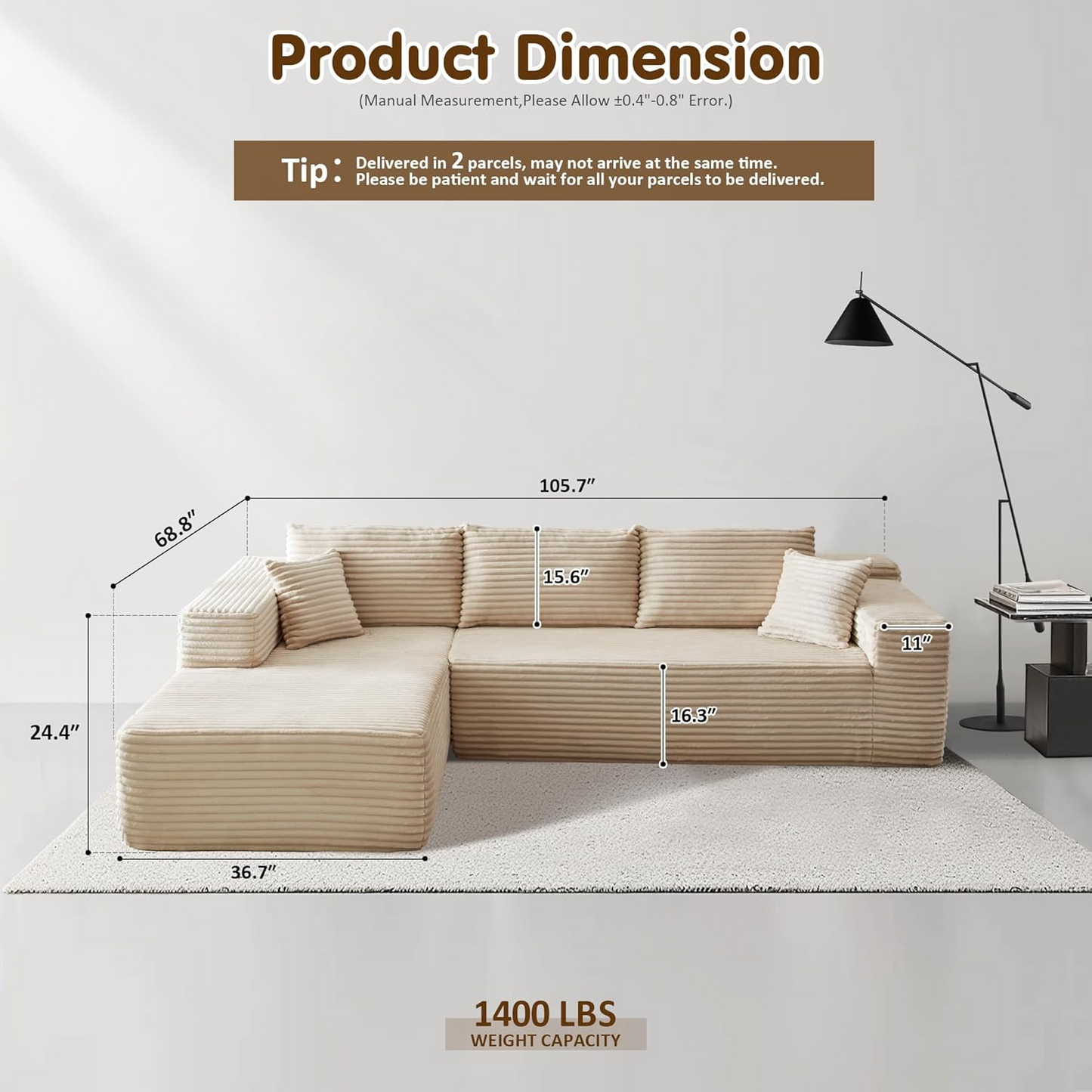 Cloud Sectional Sofa with Chaise