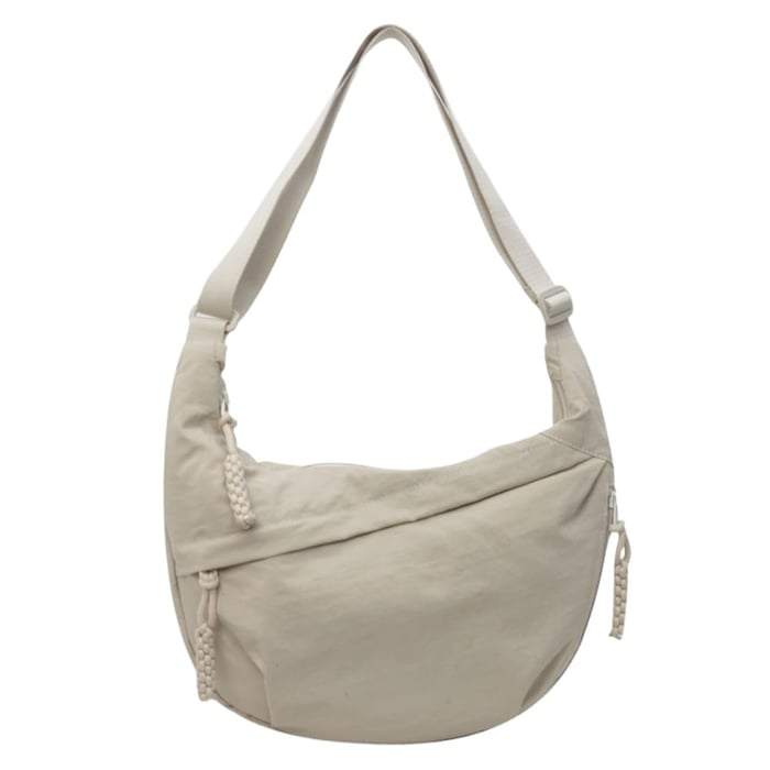 Women's Fashion Plain Color Nylon Crossbody Hobo Bag