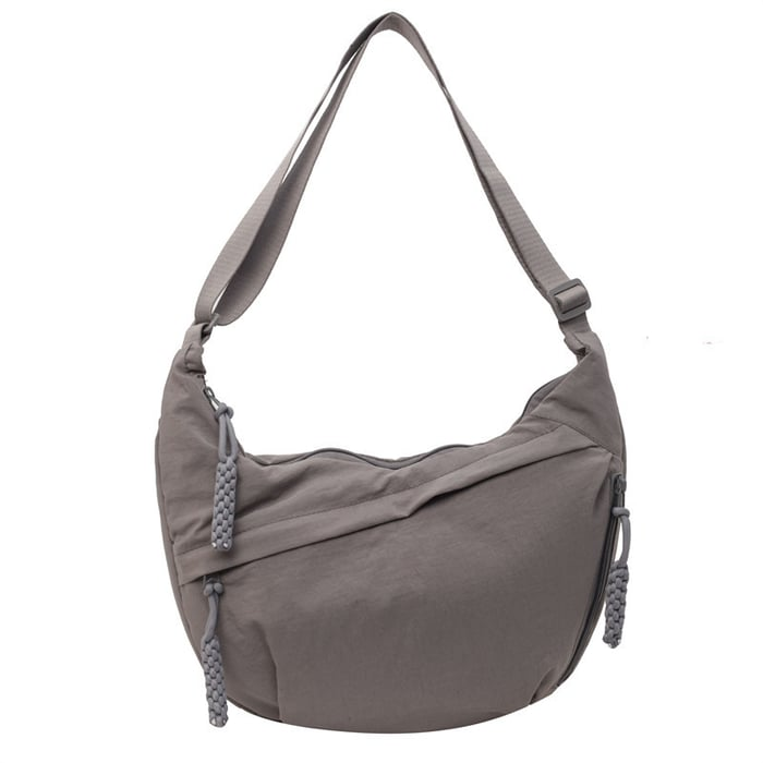 Women's Fashion Plain Color Nylon Crossbody Hobo Bag