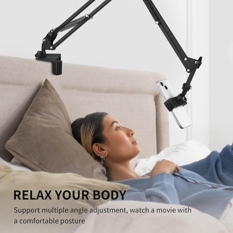 Phone Holder for Desk – Adjustable Long Arm Clip