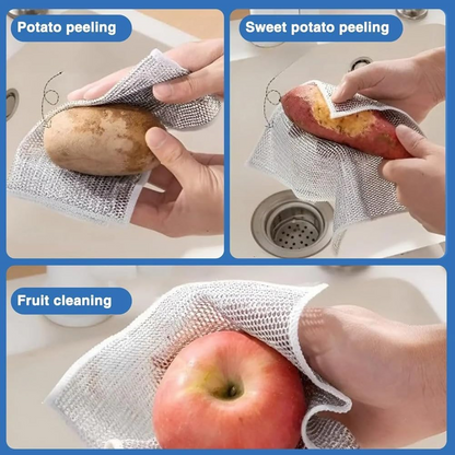 ZentoClean Non-Scratch Wire Cleaning Cloths – Multipurpose Reusable Dishwashing Rags