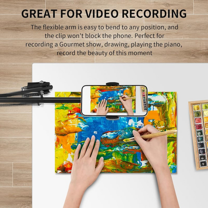 Phone Holder for Desk – Adjustable Long Arm Clip